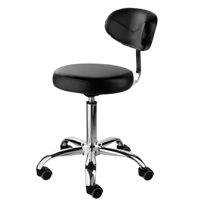 Silla hidráulica negra con base de 5 ruedas