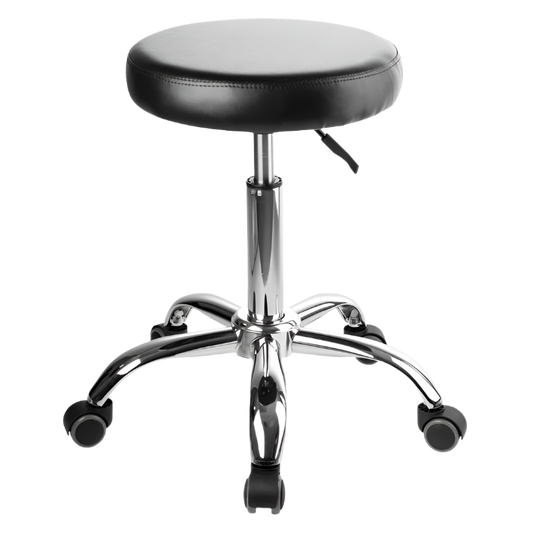 Taburete Hidráulico con Base de 5 Ruedas – Elegante y Funcional para Centros de Estética, negro