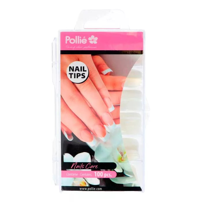 Tips cuadrados naturales, 100 uds.