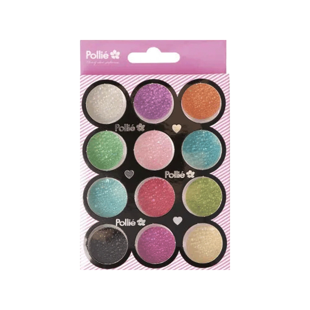 Micro cristal caviar decoración uñas, 12 colores