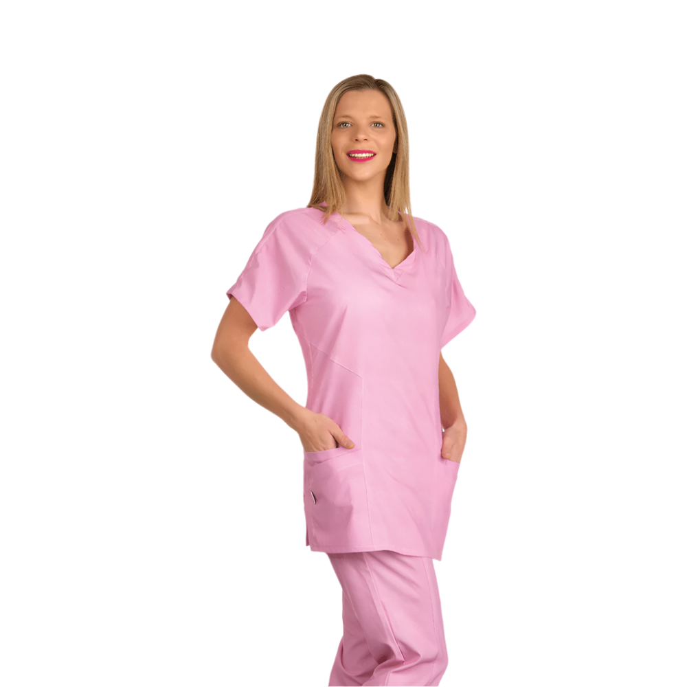 Casaca con cuello pico rosa