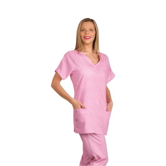 Casaca con cuello pico rosa
