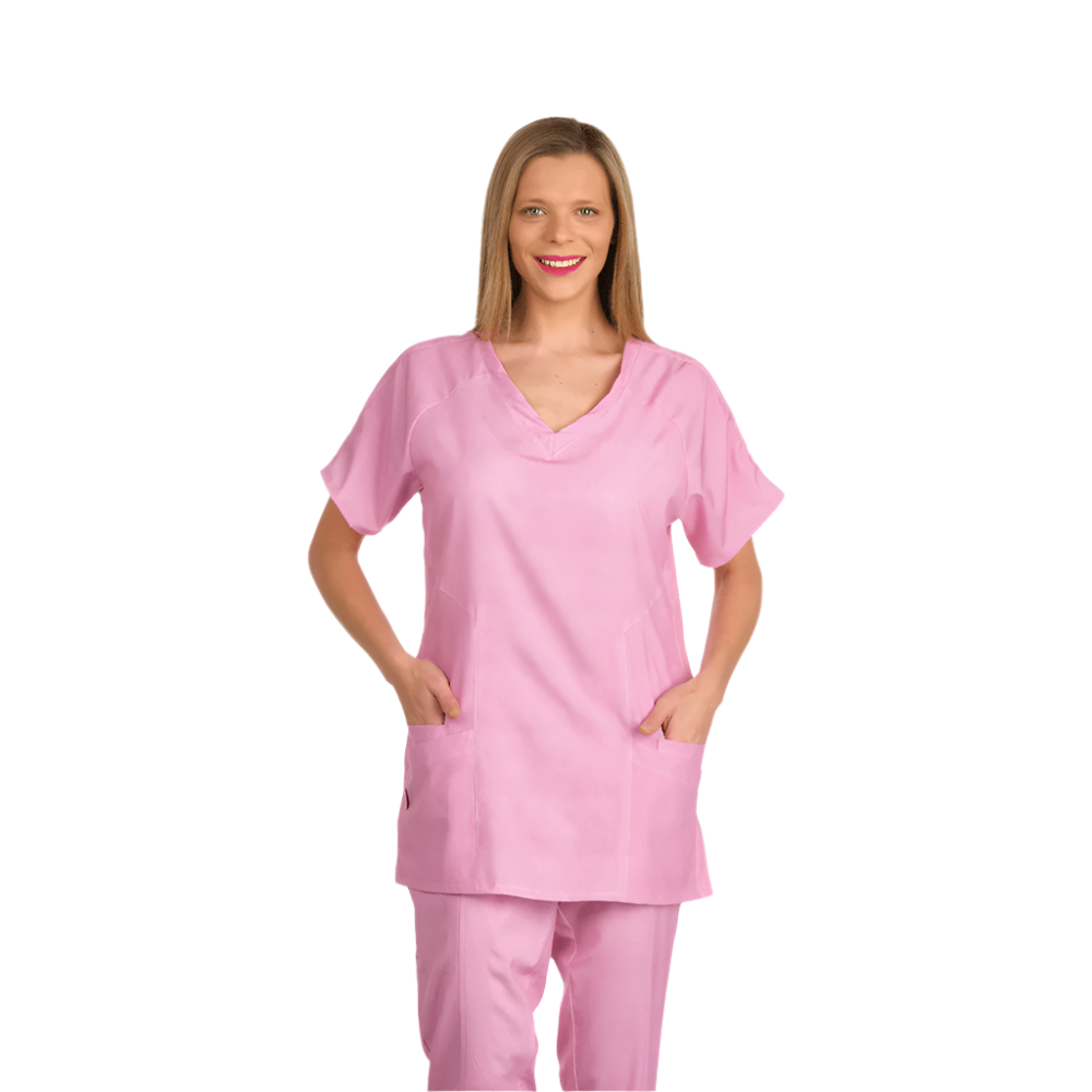 Casaca con cuello pico rosa