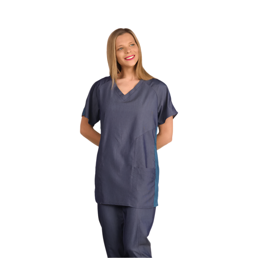 Casaca cuello pico tejano licra