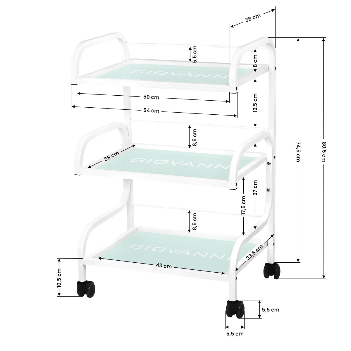 Carrito para dispositivos de estética, mod. 1014