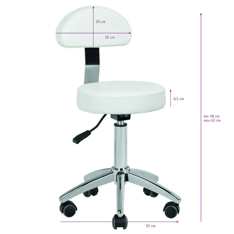 Hydraulic chair with backrest