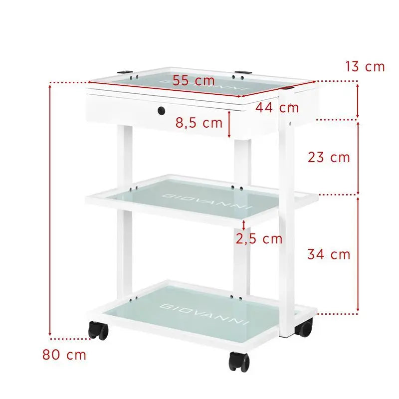 Beauty auxiliary cart with drawer