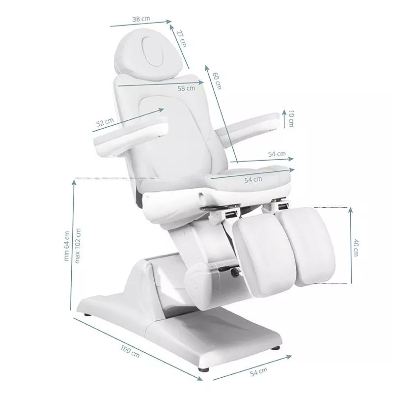 Sillón blanco de pedicura eléctrico dimensiones