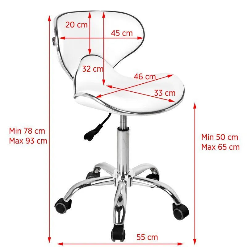 Hydraulic chair with backrest