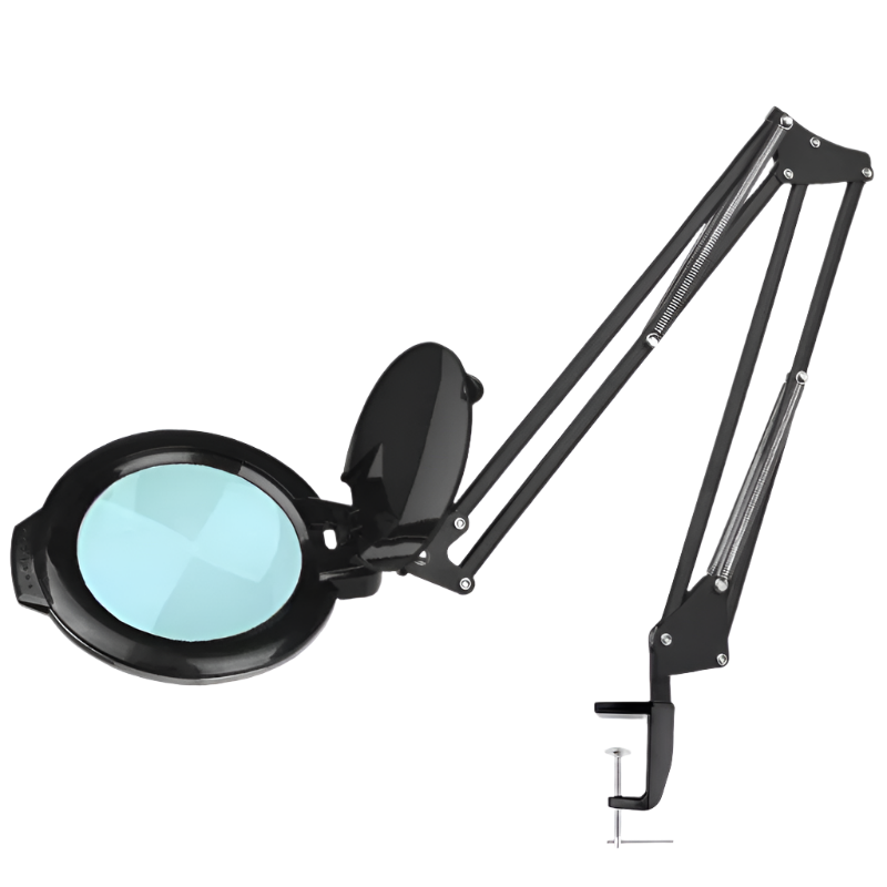 Lámpara lupa LED 5D negra para mesa