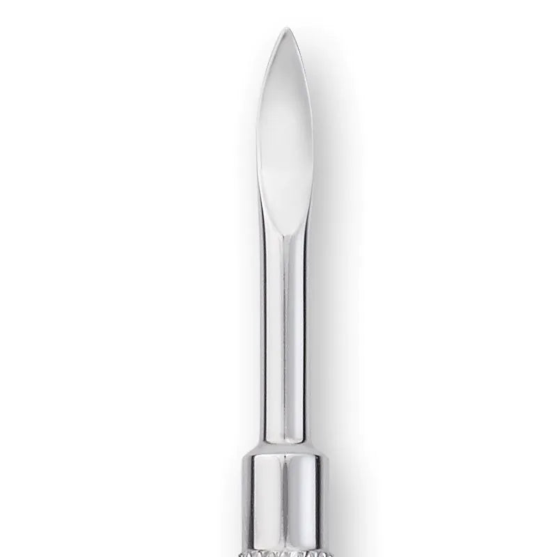 Nghia Export P-03 Empujador de Cutículas: Acero Inoxidable Quirúrgico, Doble Punta Funcional y Mango Estriado Antideslizante