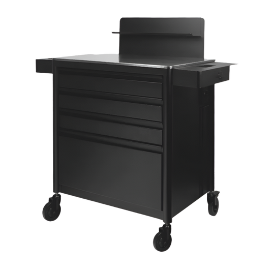Carrito auxiliar negro Pro Ink con enchufe integrado