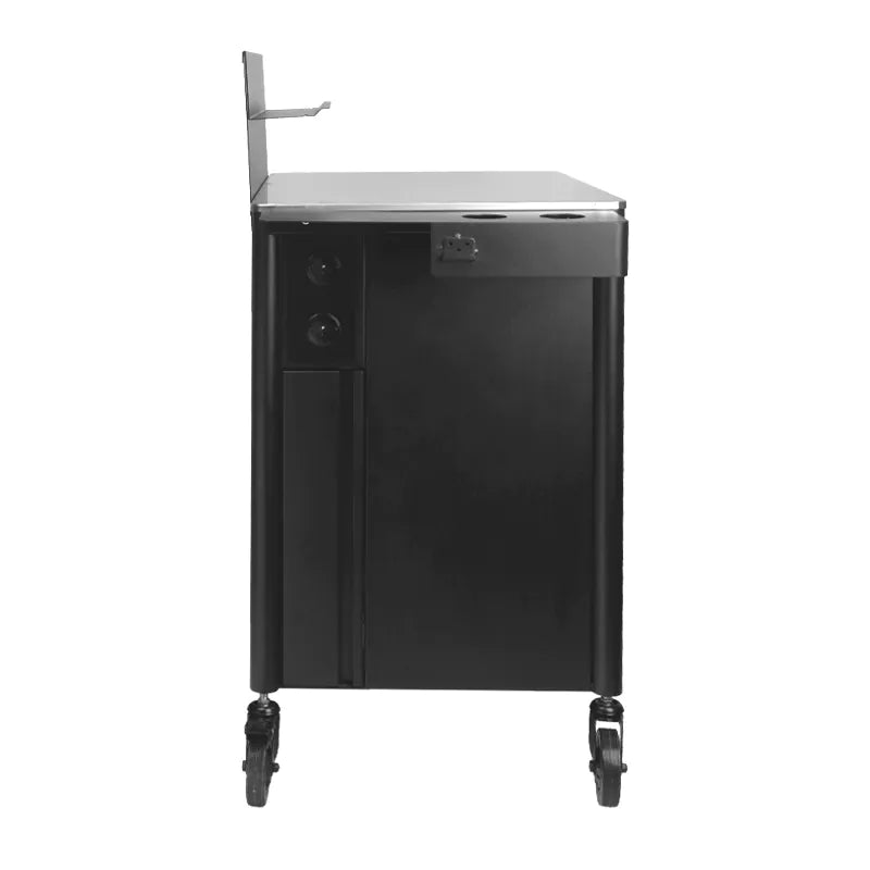 Carrito auxiliar negro Pro Ink con enchufe integrado