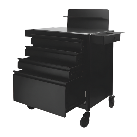 Carrito auxiliar negro Pro Ink con enchufe integrado