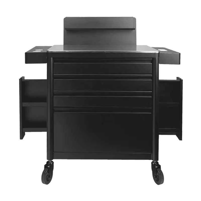 Carrito auxiliar negro Pro Ink con enchufe integrado