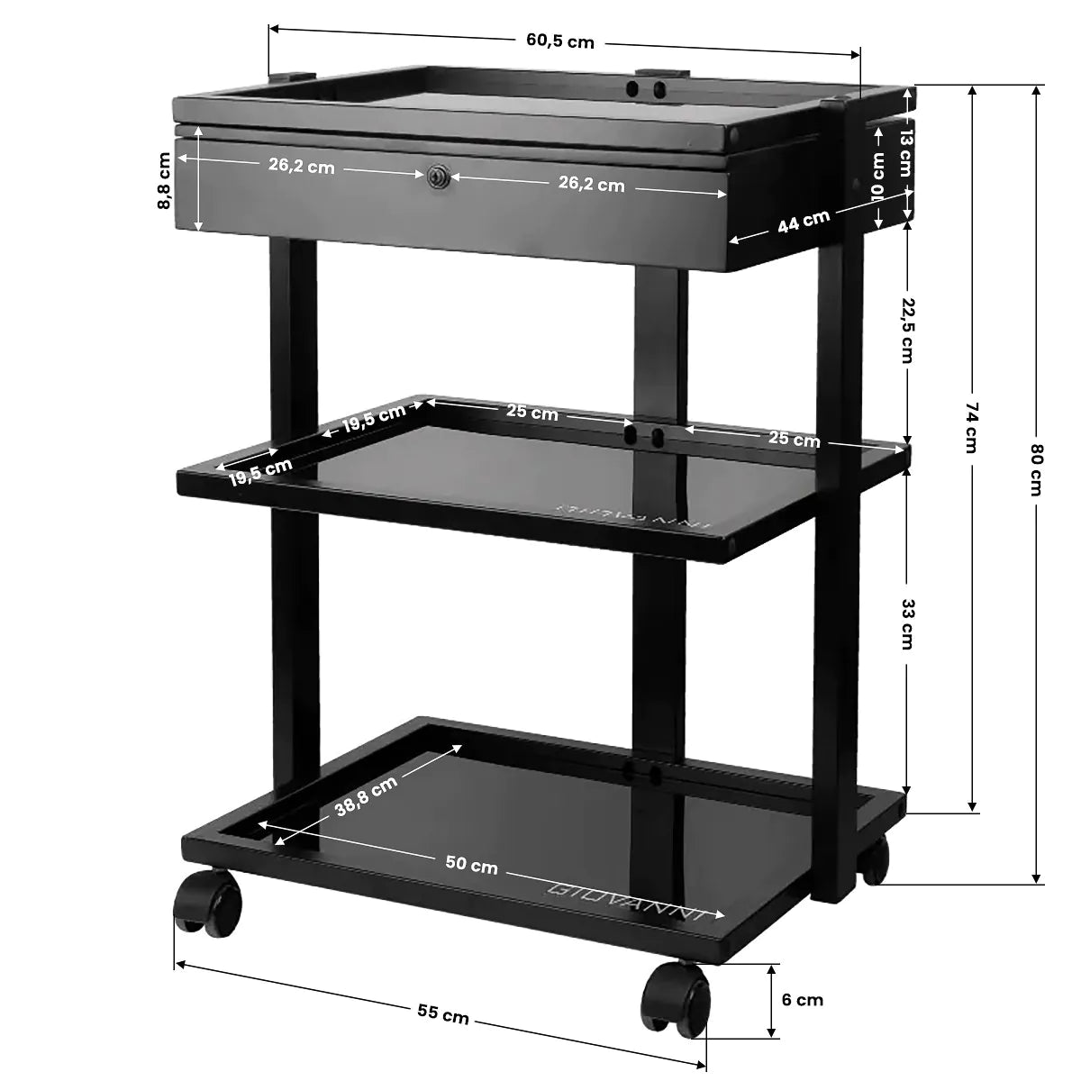 Carrito auxiliar negro Pro Ink
