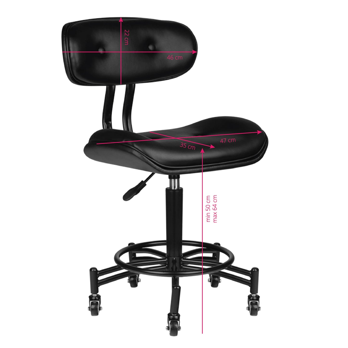Hydraulic chair with backrest