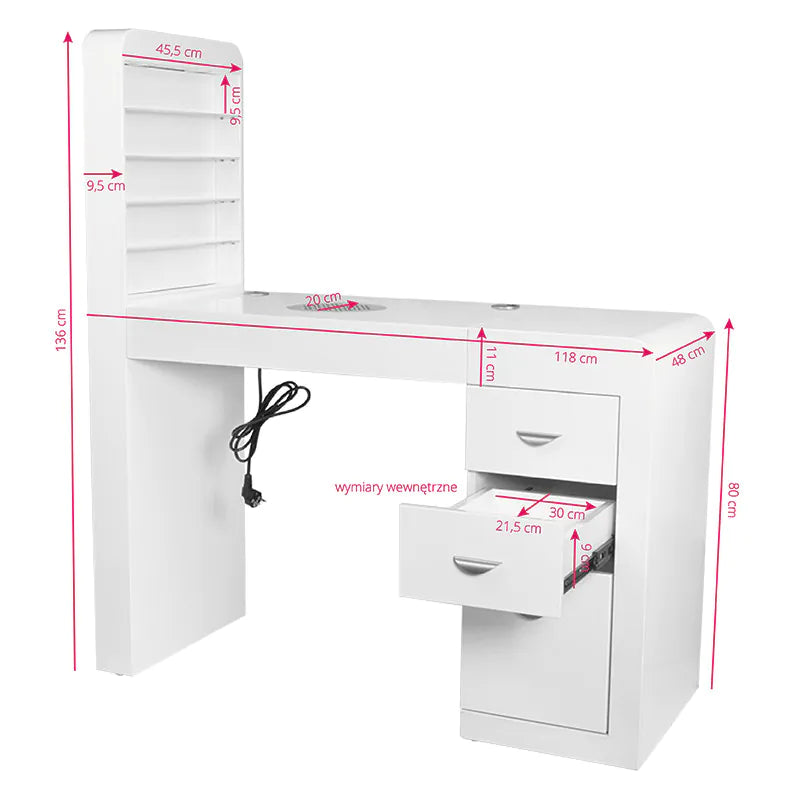 Mesa de manicura con absorbedor 310