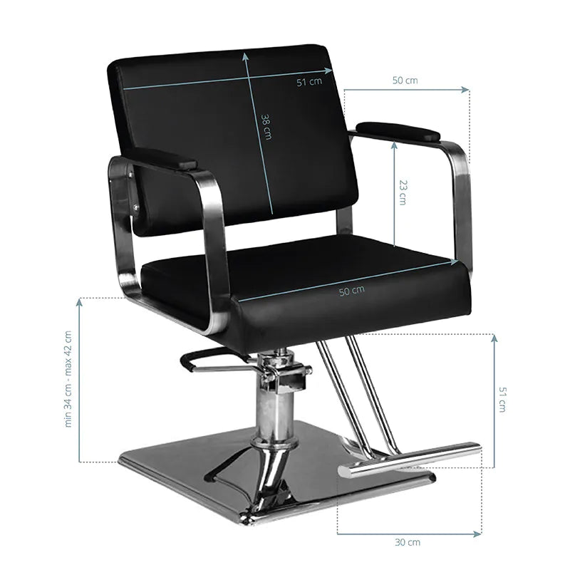 Fauteuil de barbier noir Hair System HS202