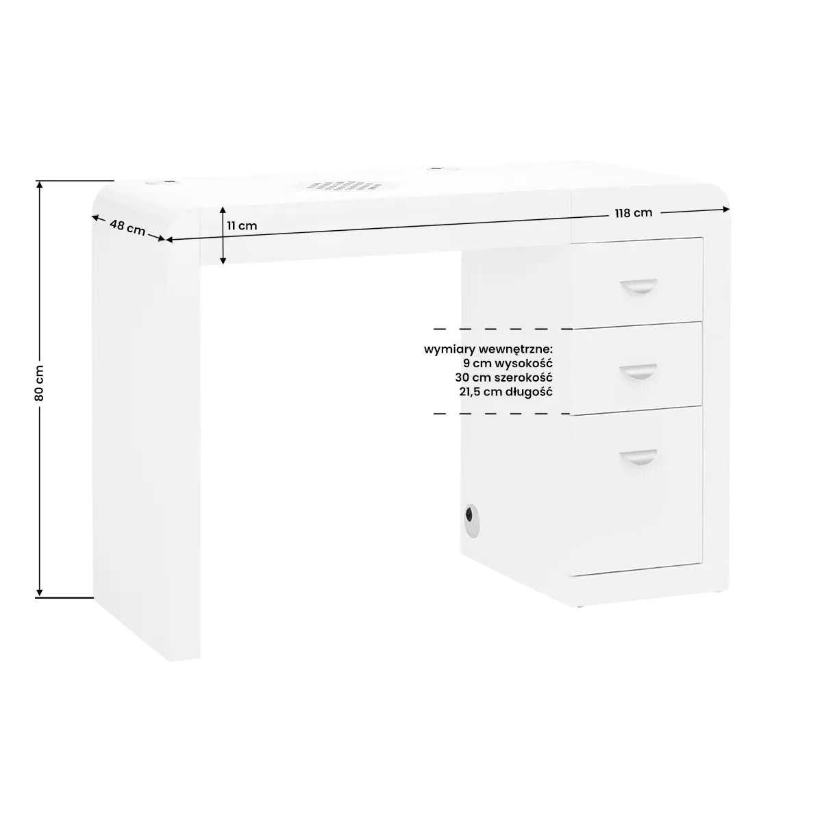 Mesa de manicura 312 con absorbedor