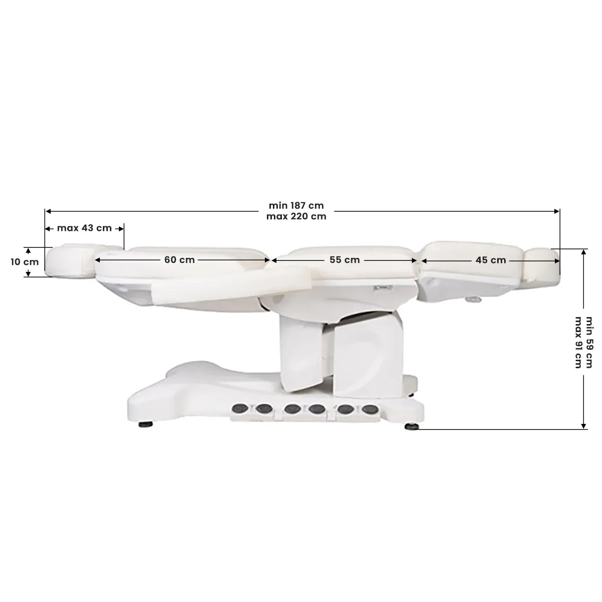 3-motor electric stretcher with heating