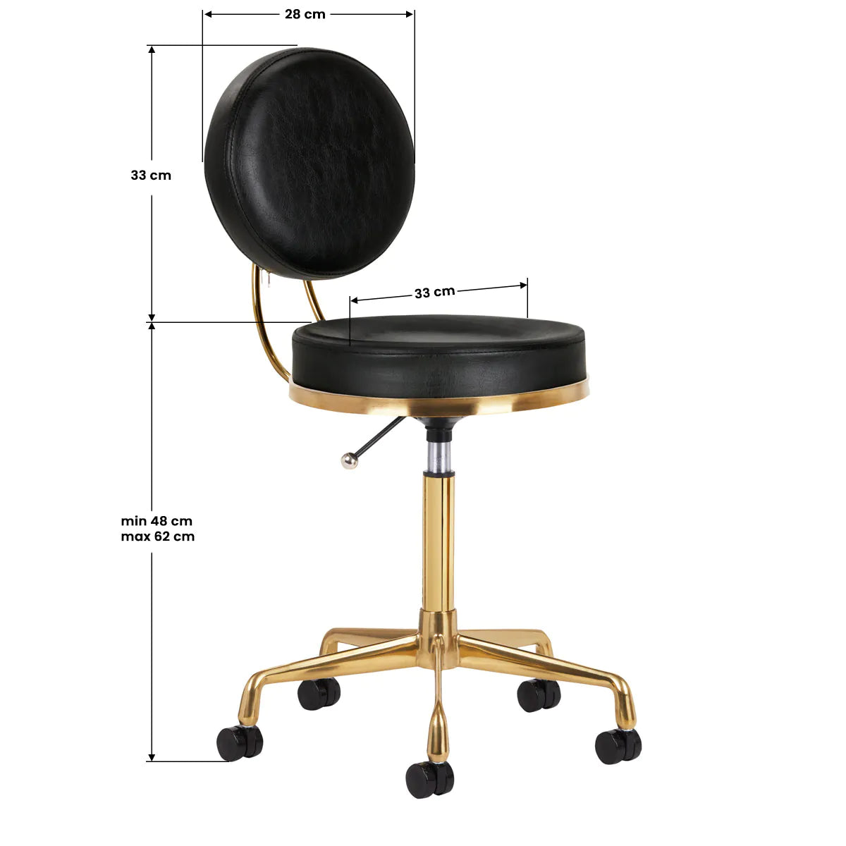 Hydraulic chair with backrest
