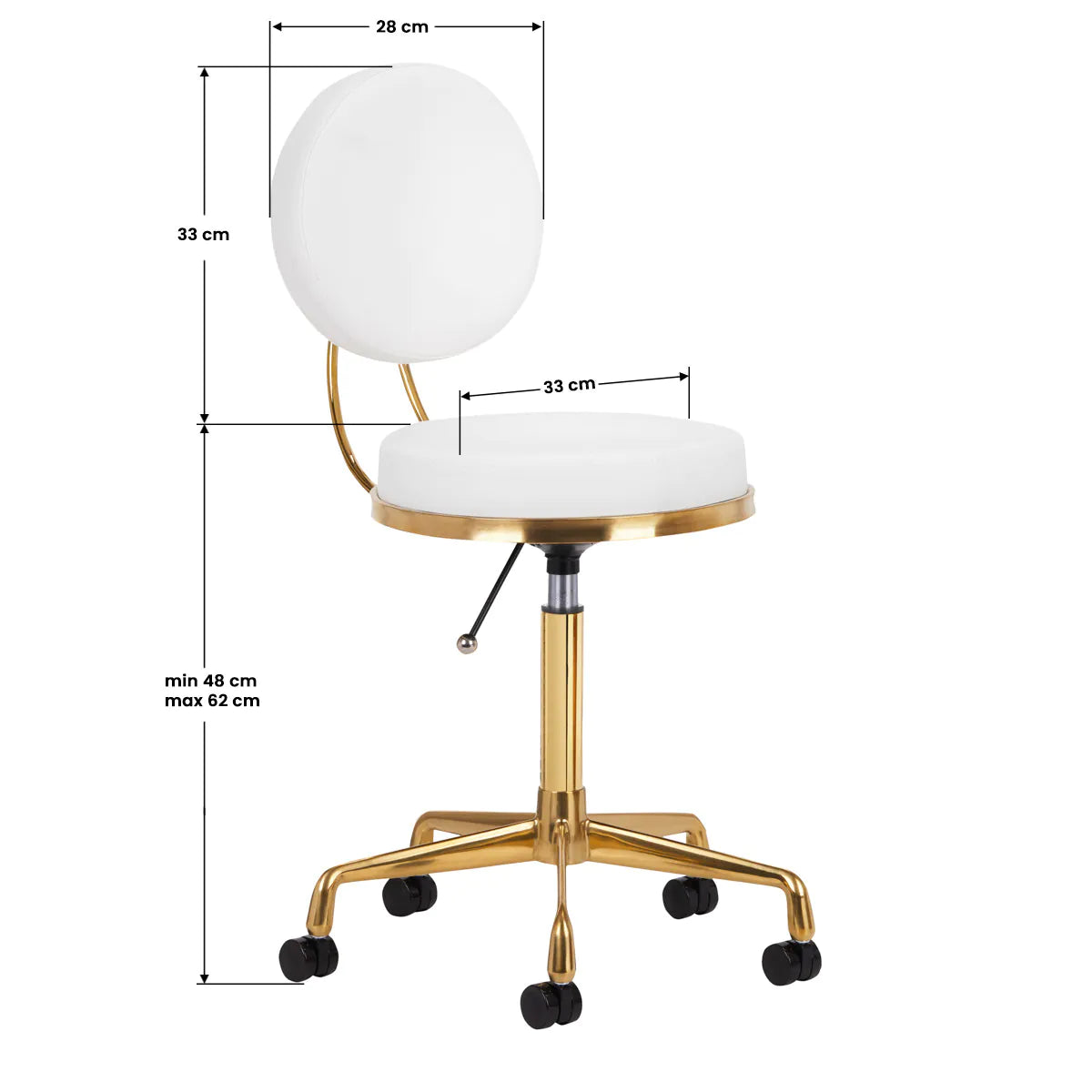 Hydraulic chair with backrest