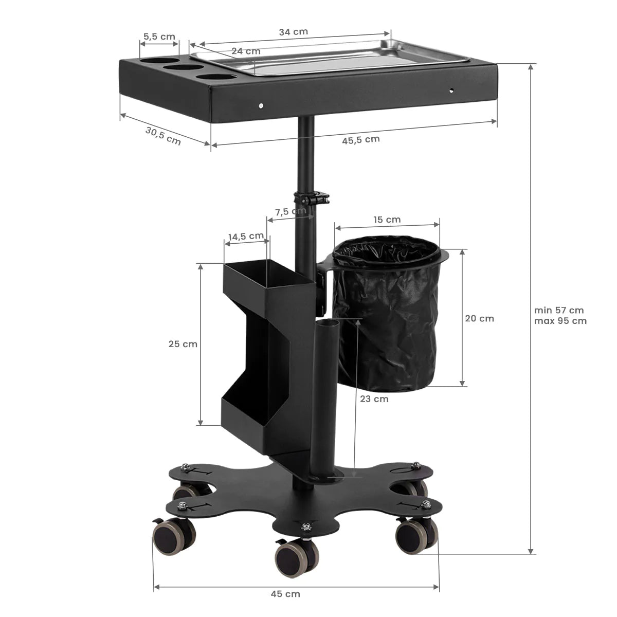 Pro Ink Black Auxiliary Cart