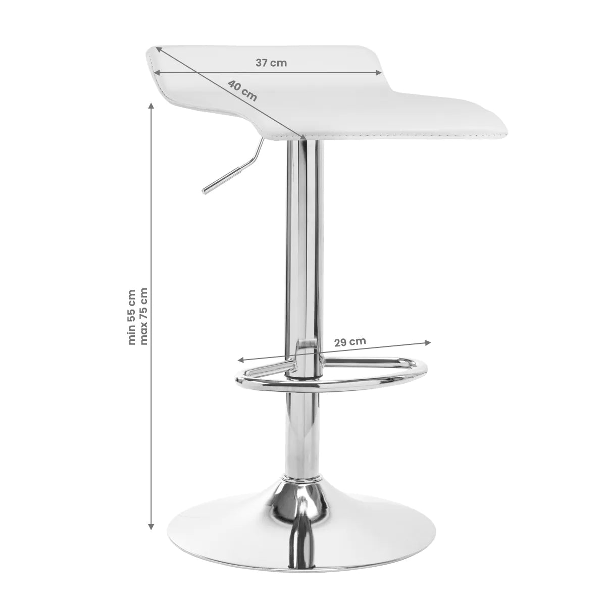 Adjustable faux leather bar stool