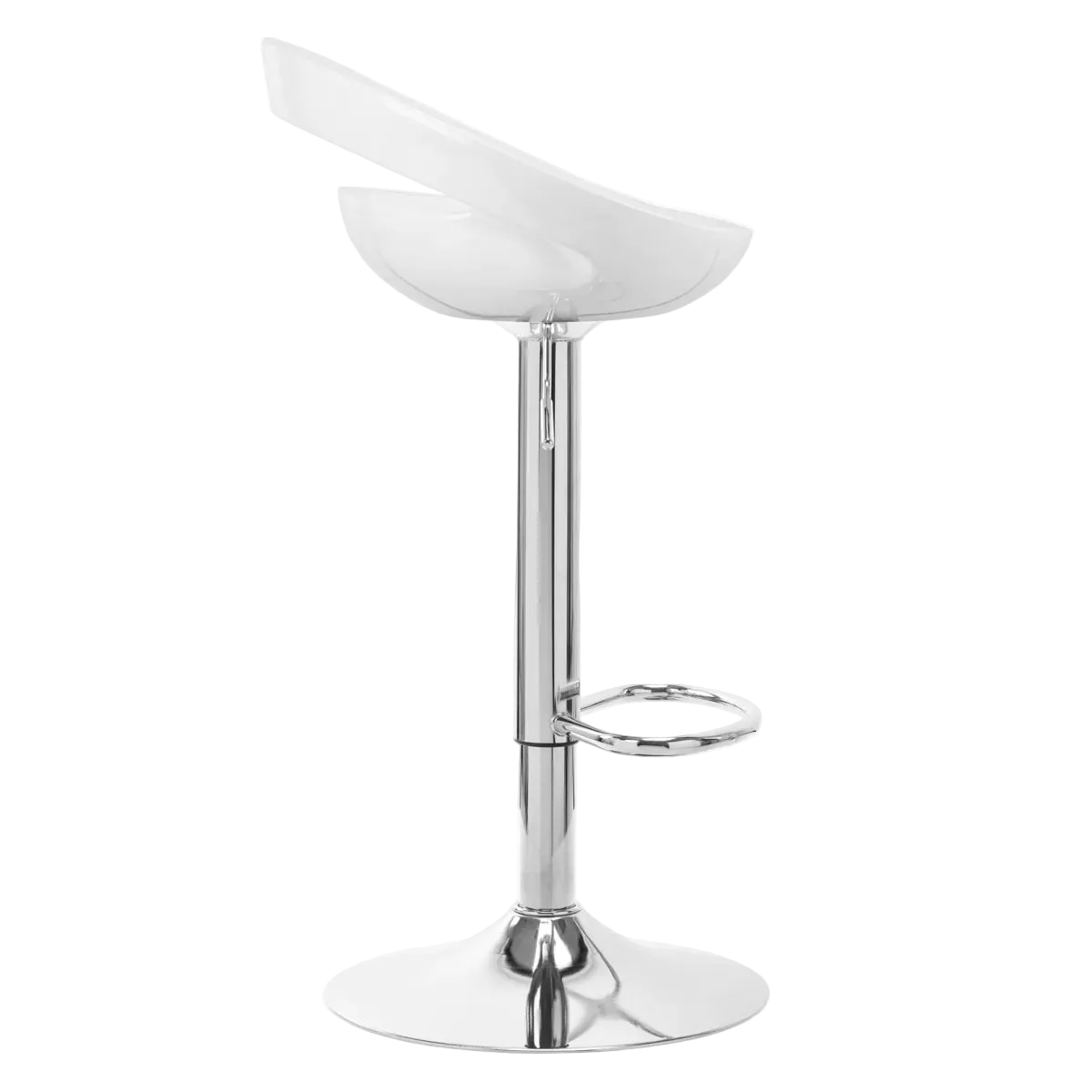 Taburete bar moderno blanco y cromado