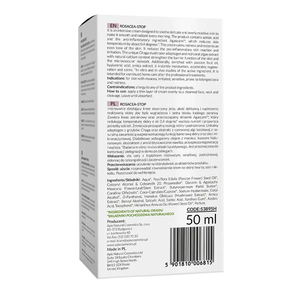 Crema de Noche Calmante ROSACEA-STOP Home terApis – Cuidado Intensivo para Piel Sensible