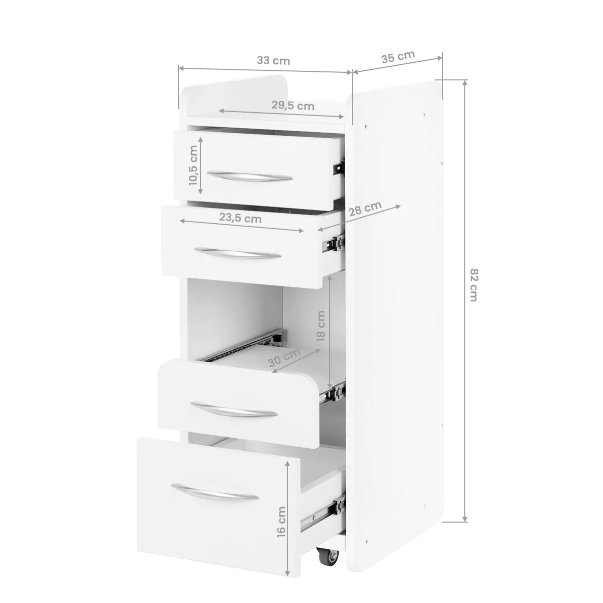 Carrito auxiliar Mini 969 para podología y estética