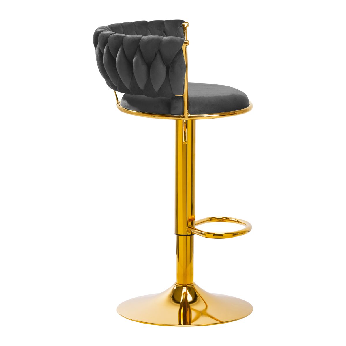 High velvet stool with gold base