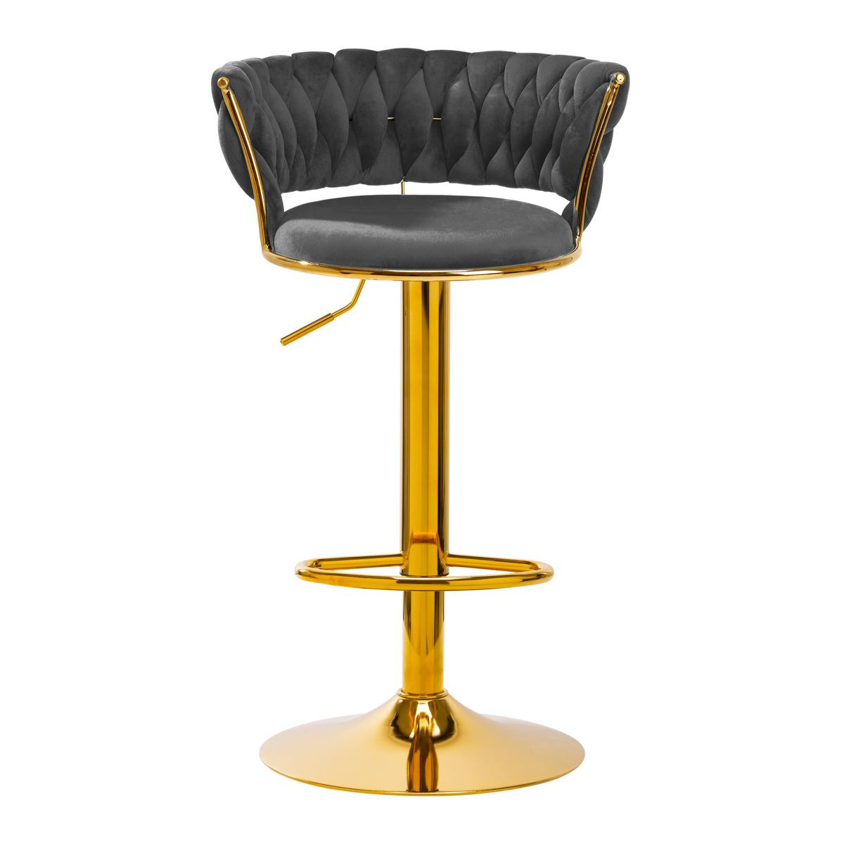 High velvet stool with gold base