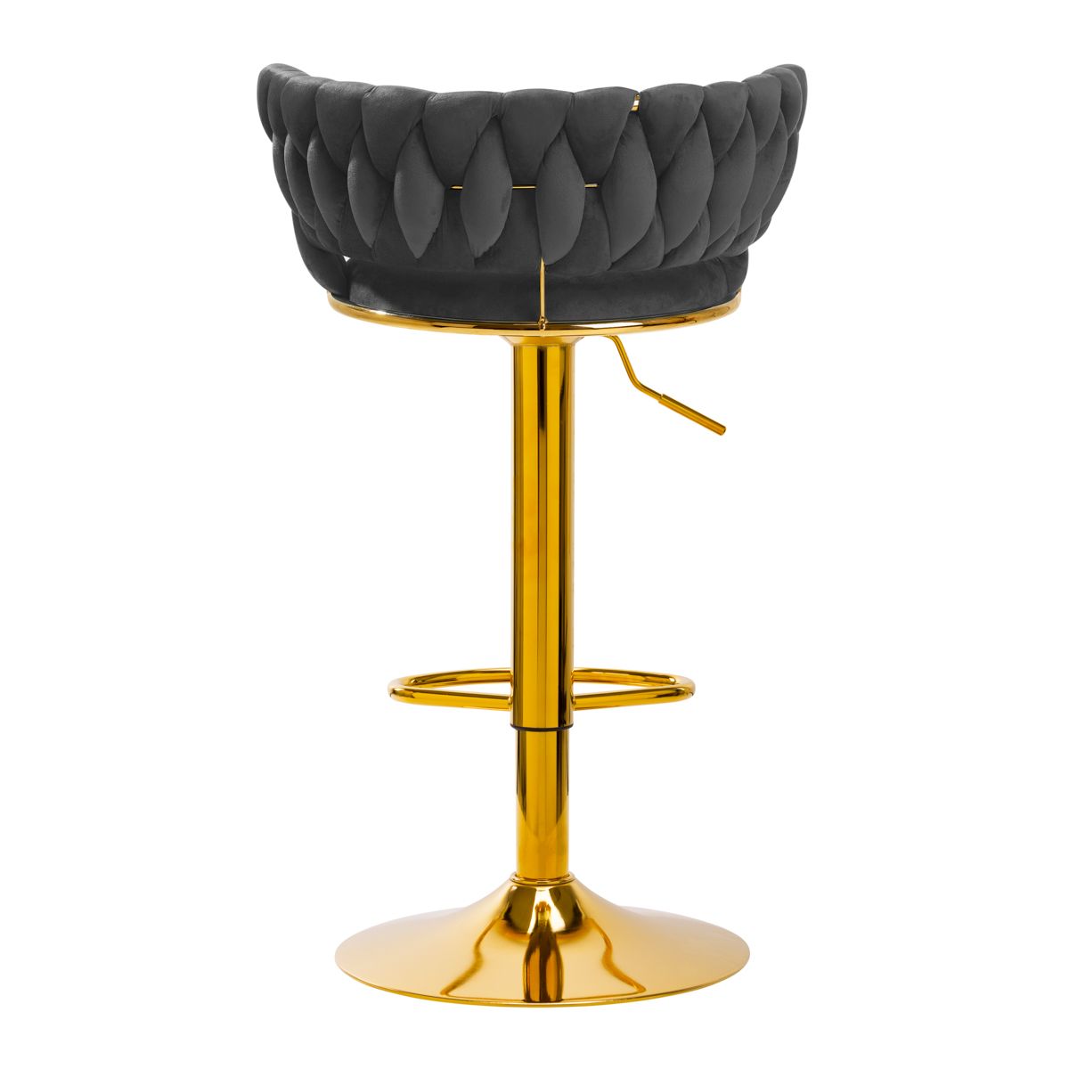 High velvet stool with gold base