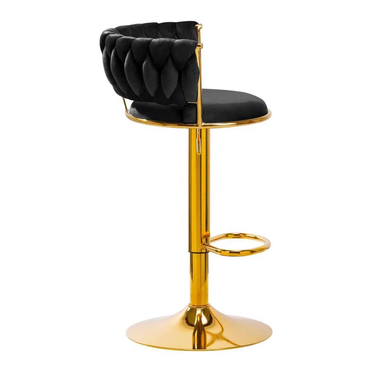 High velvet stool with gold base