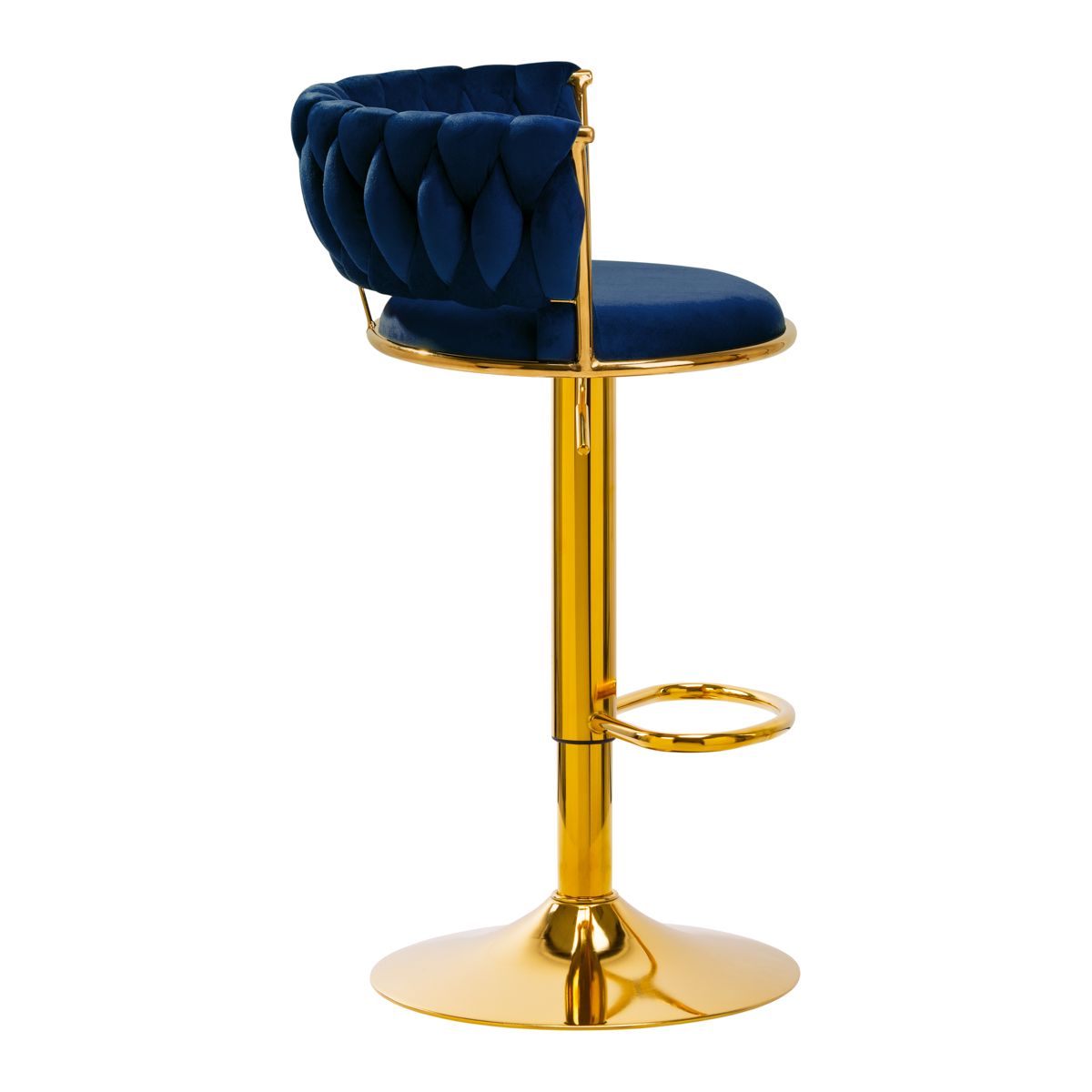High velvet stool with gold base