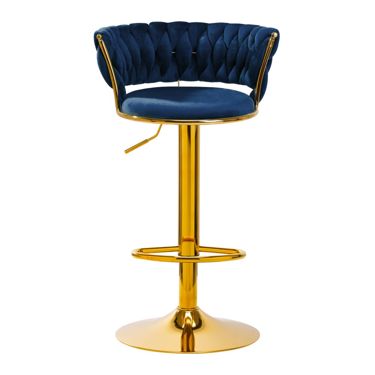 High velvet stool with gold base