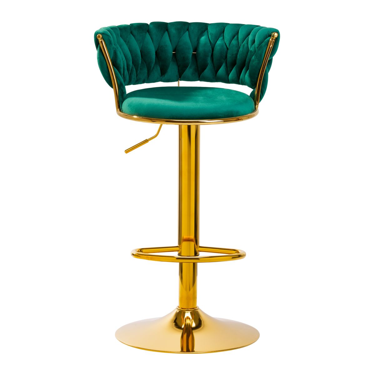 High velvet stool with gold base