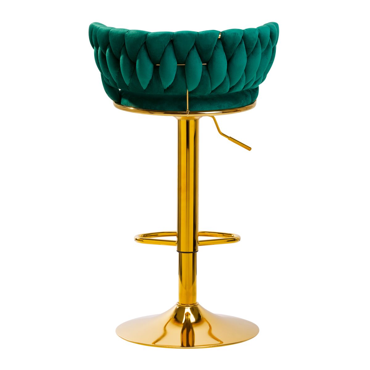 High velvet stool with gold base