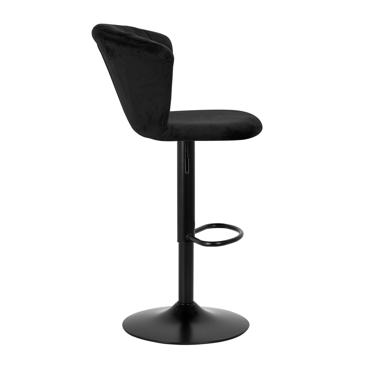 High velvet stool with black base