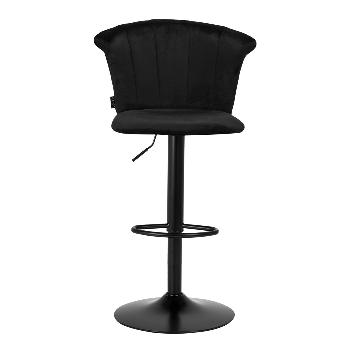 High velvet stool with black base