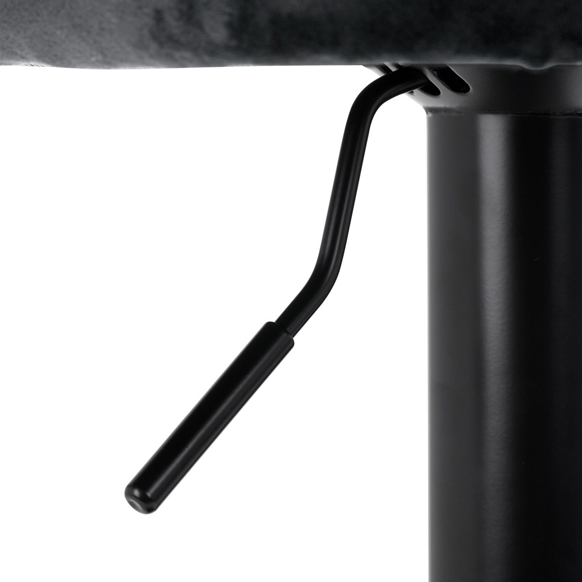 High velvet stool with black base