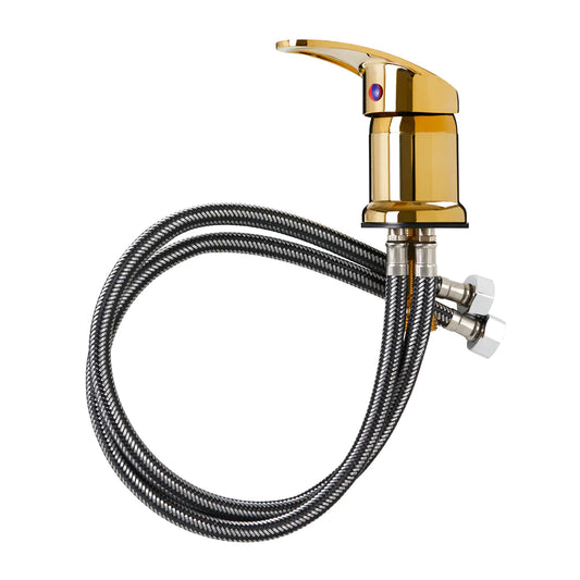 Grifo monomando dorado para lavacabezas