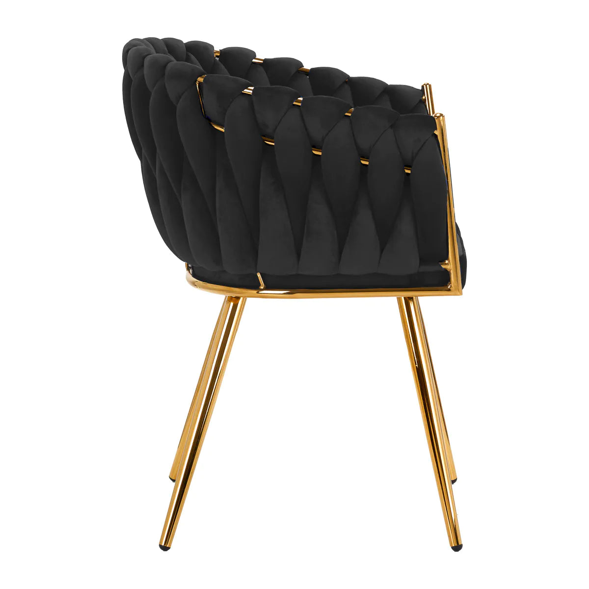 Velvet chair with golden legs