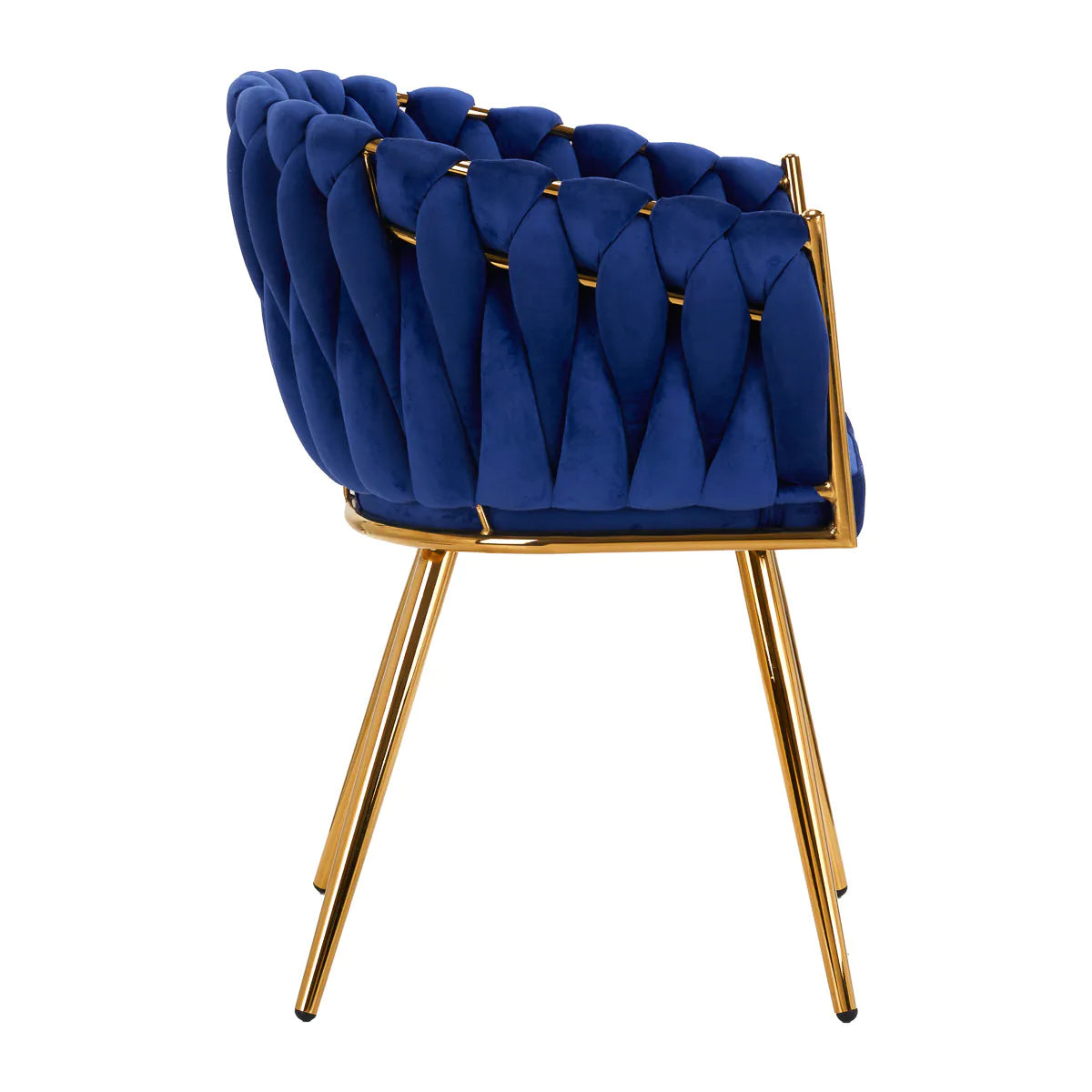 Velvet chair with golden legs