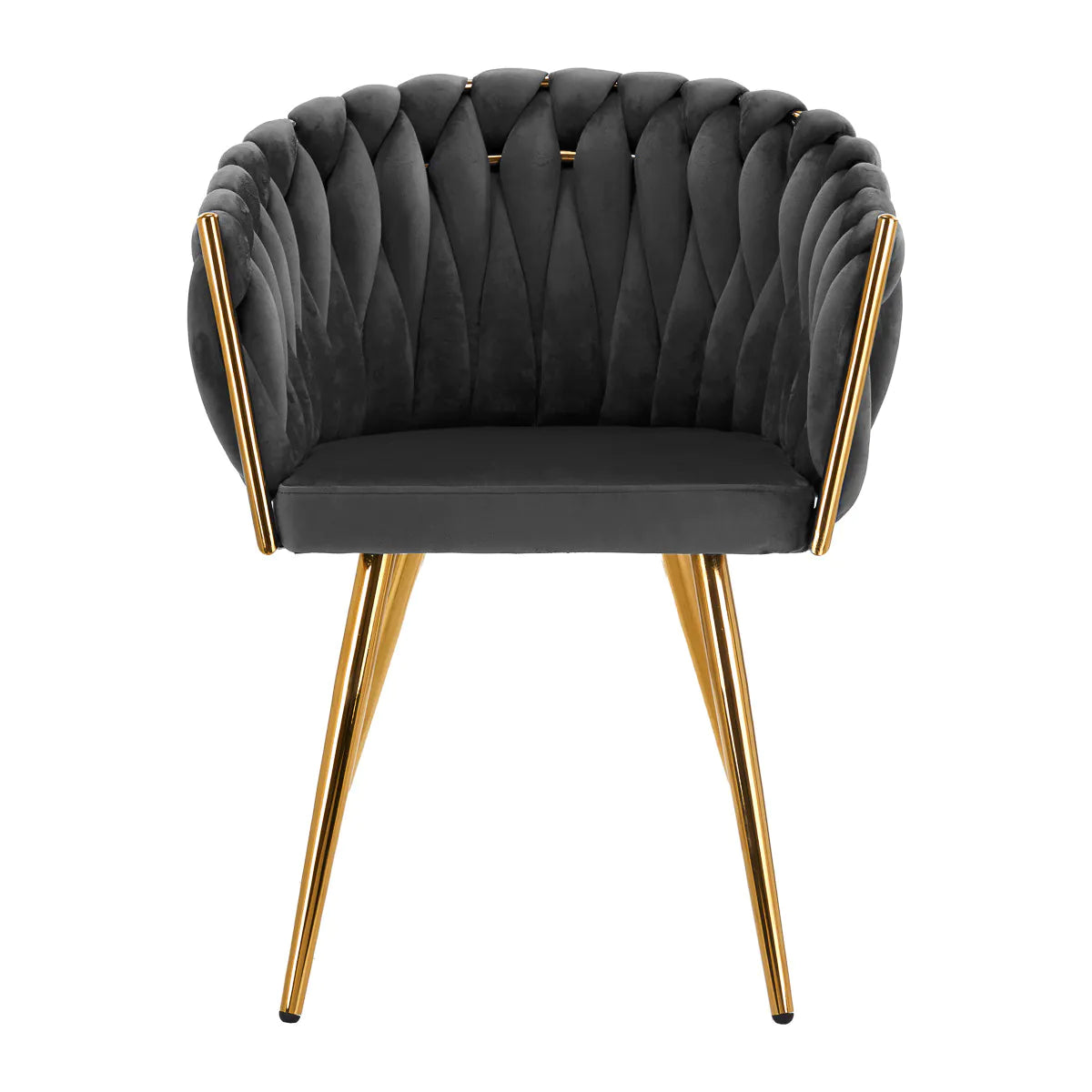 Velvet chair with golden legs