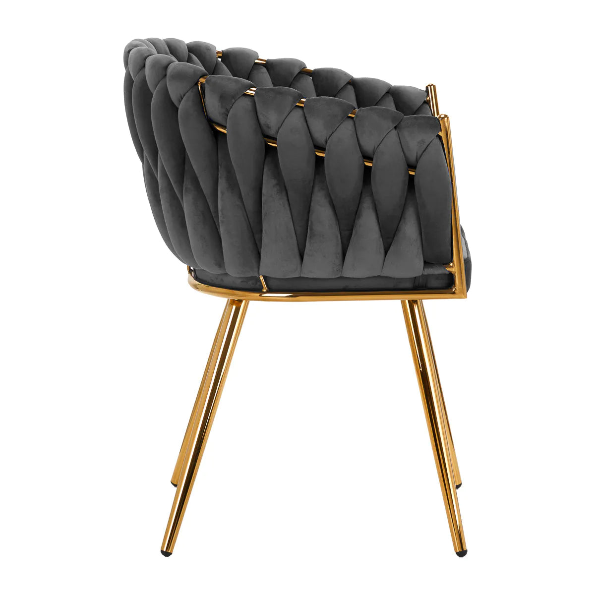 Velvet chair with golden legs