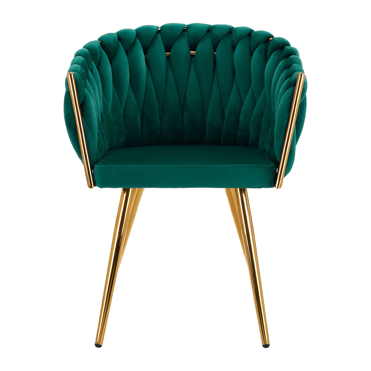 Velvet chair with golden legs