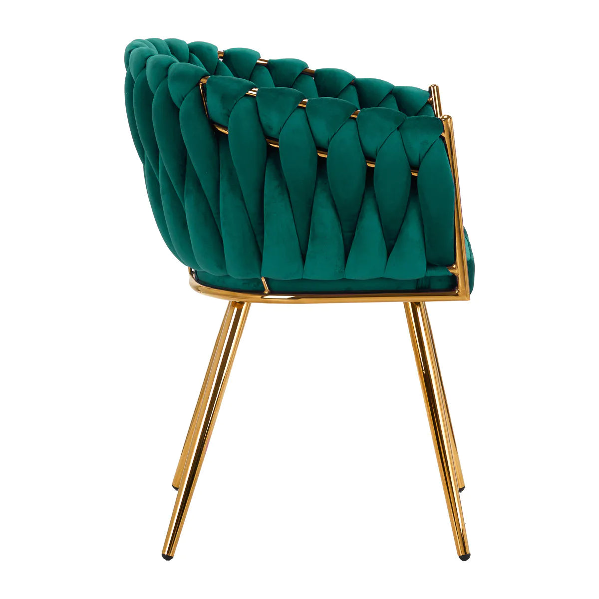 Velvet chair with golden legs